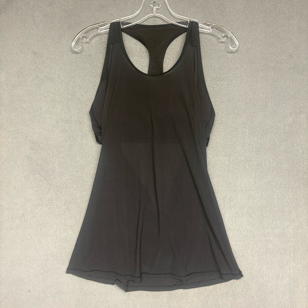 Lululemon Black Fit Physique Tank Top  Mesh Top with Sport Bra Women's S